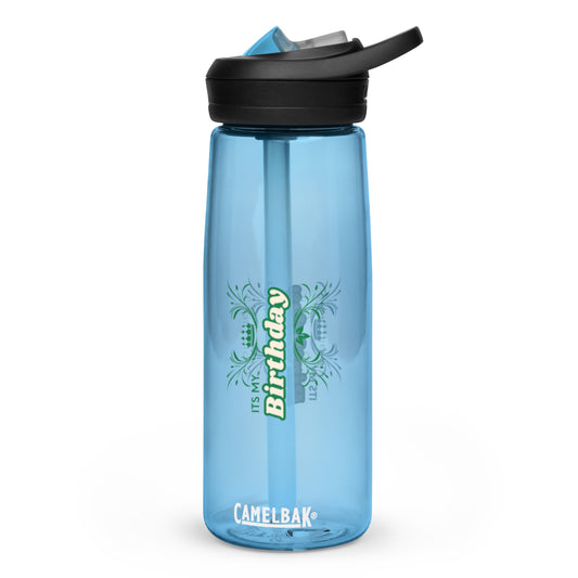 Sports water bottle birthday print